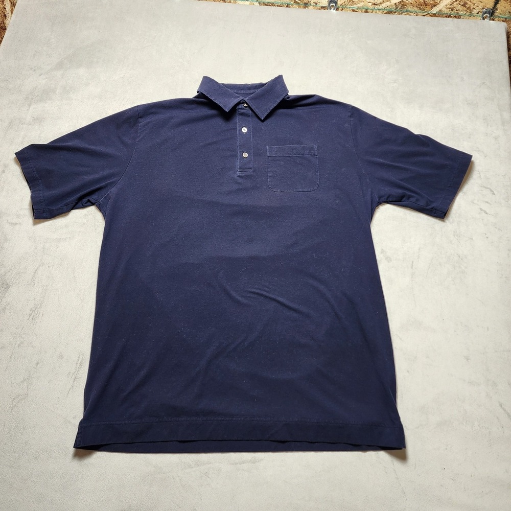 FootJoy 1857 Mens XL Navy Blue Supima Cotton Stretch Pocket Polo Shirt CACD 1897
